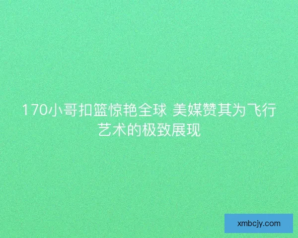 170小哥扣篮惊艳全球 美媒赞其为飞行艺术的极致展现